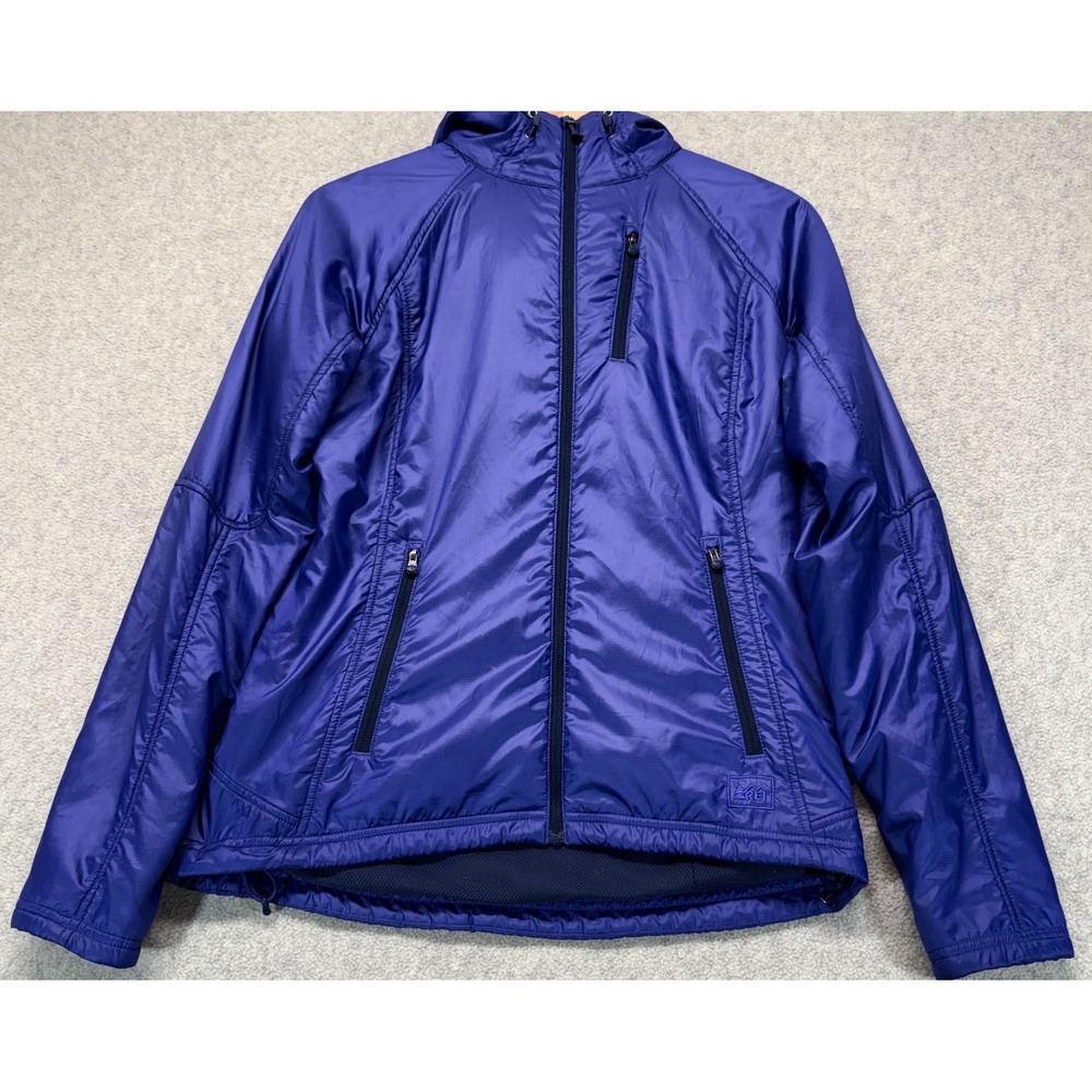 REI Co-op Womens Insulated Jacket Purple Hooded Lightweight Outdoor Comfort S